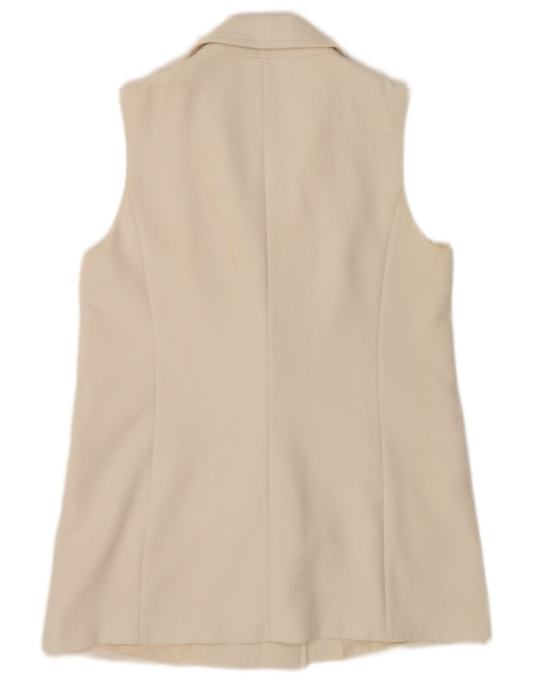 Jaqueta blazer feminina sem mangas com peito duplo Zara Reino Unido 12 médio branco