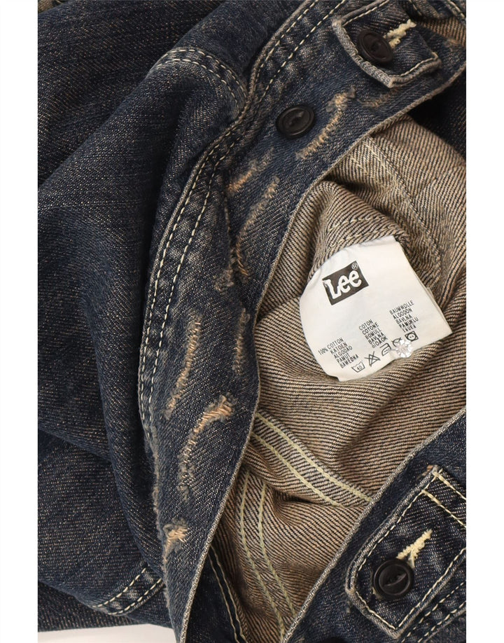 Lee Damen Jeansjacke UK 14 Mittelblaue Baumwolle