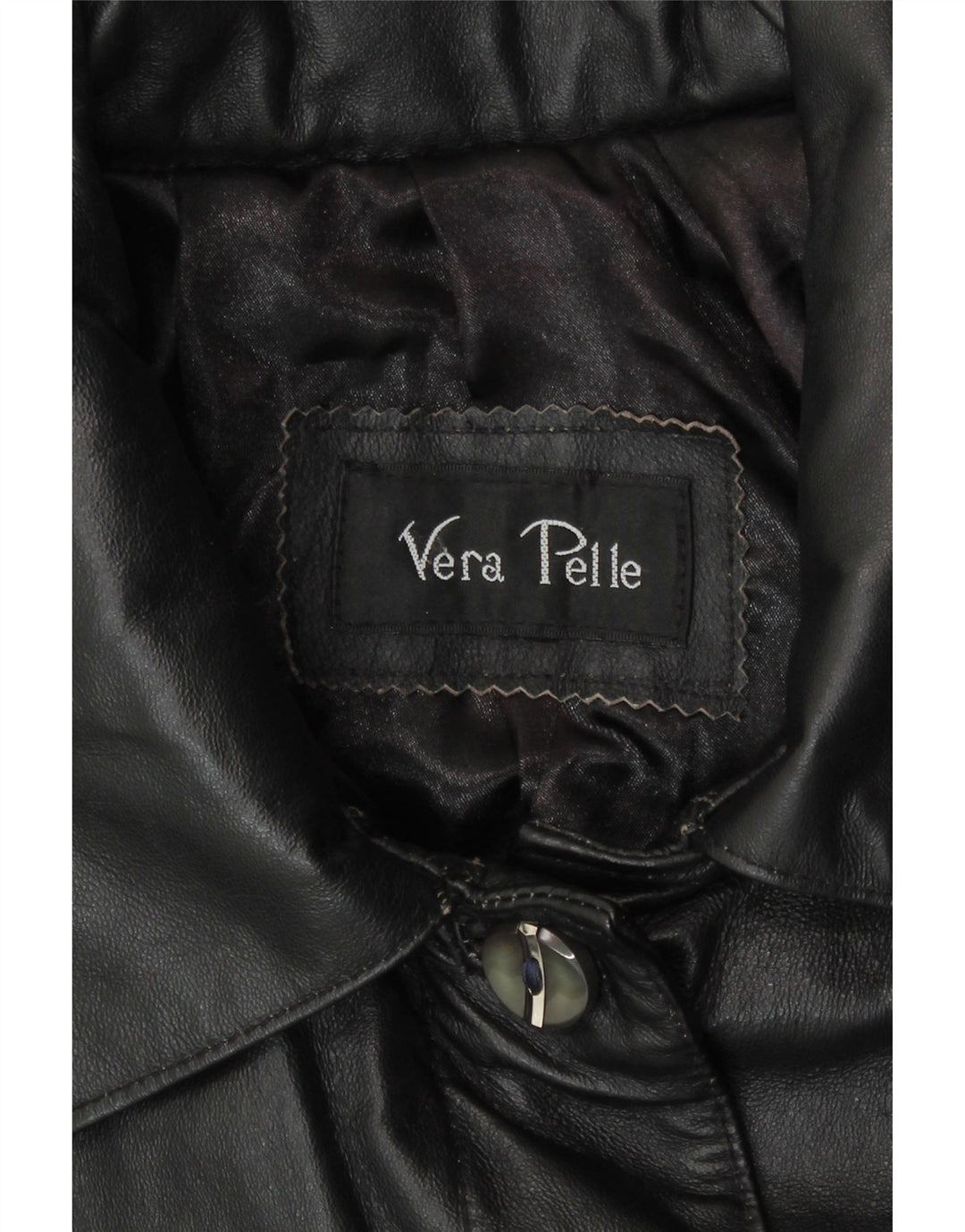 Vintage Womens Loose Fit Leather Coat UK 14 Medium Black Leather