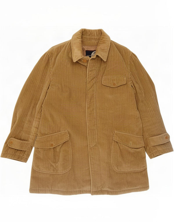 Facis Mens Corduroy Windbreaker Coat IT 48 Medium Beige Cotton Classic