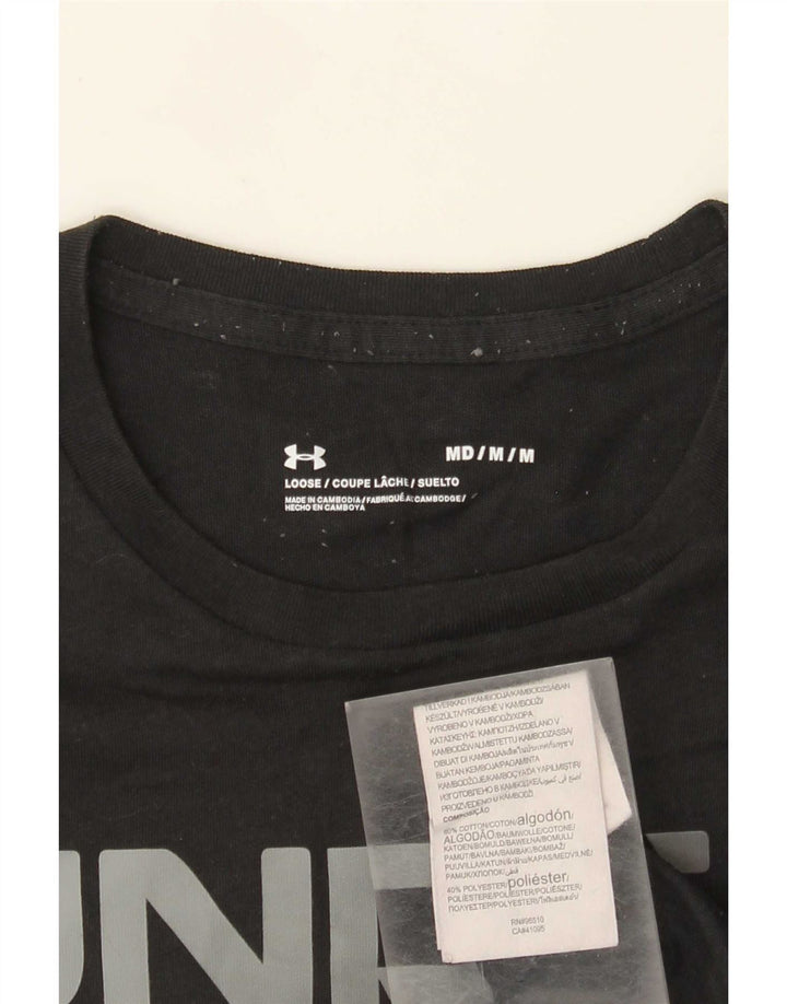 Under Armour Mens Graphic T-Shirt Top Medium Black Cotton