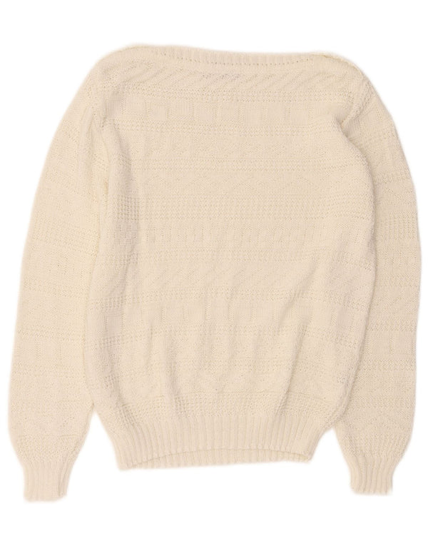 Laura Berlucchi Dame Boat Neck Jumper Sweater UK 16 Large White