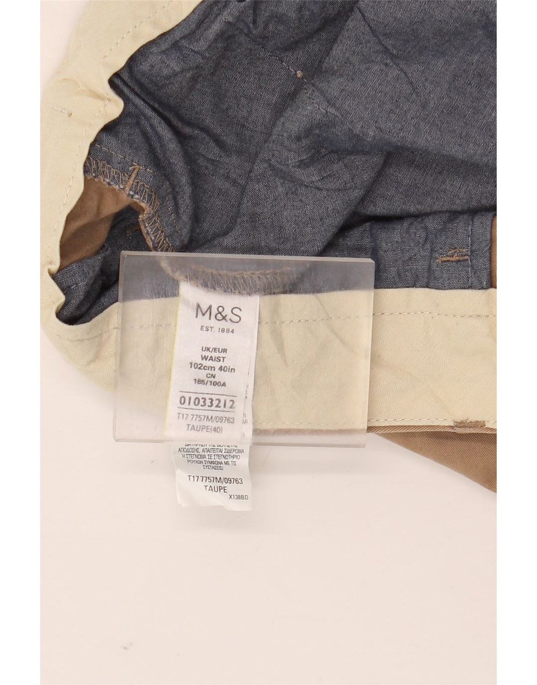 Marks & Spencer Herre Chino Shorts W40 XL Beige Bomuld