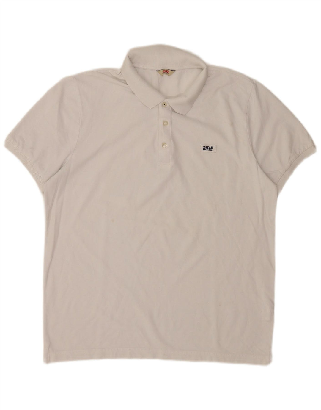 Rifle Mens Polo Shirt XL White Cotton