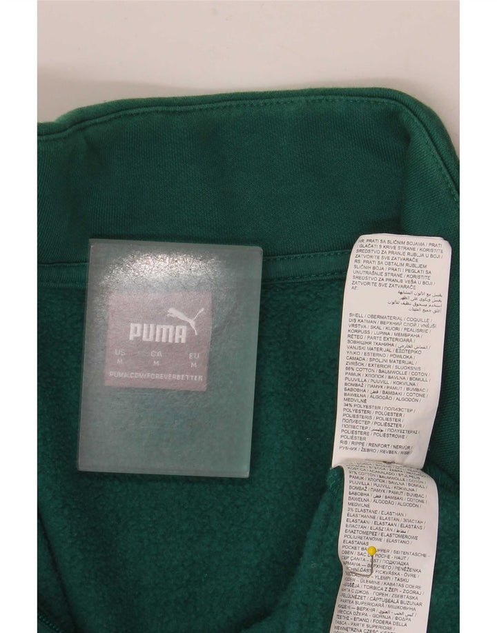 Puma Mens Graphic Tracksuit Top Jacket Medium Green Colourblock Cotton