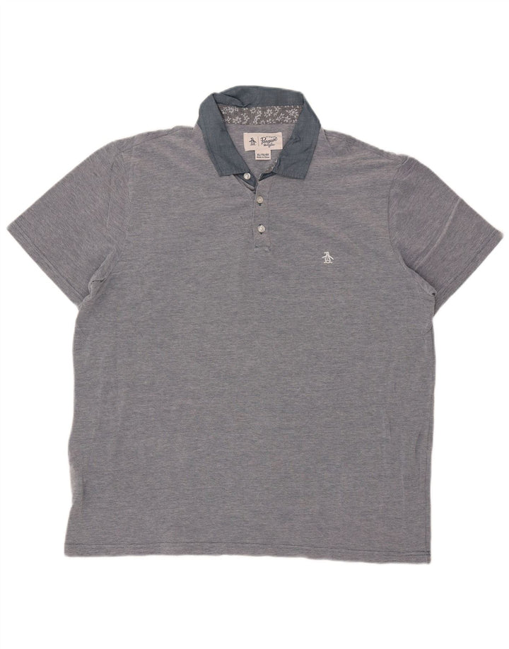 Penguin Mens Polo Shirt XL Blue Cotton