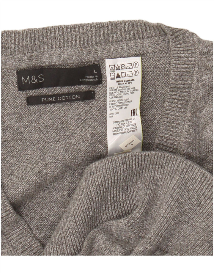 Marks & Spencer Mens Vest Tank Top Large Grey Cotton