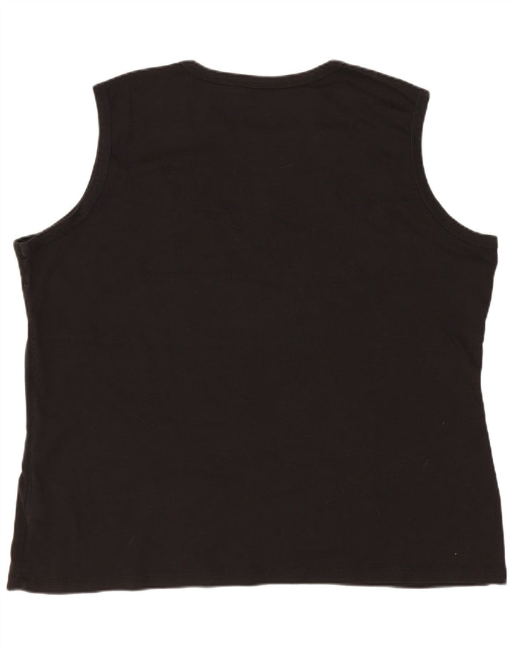 EDDIE BAUER Womens Vest Top UK 20 2XL Black Cotton