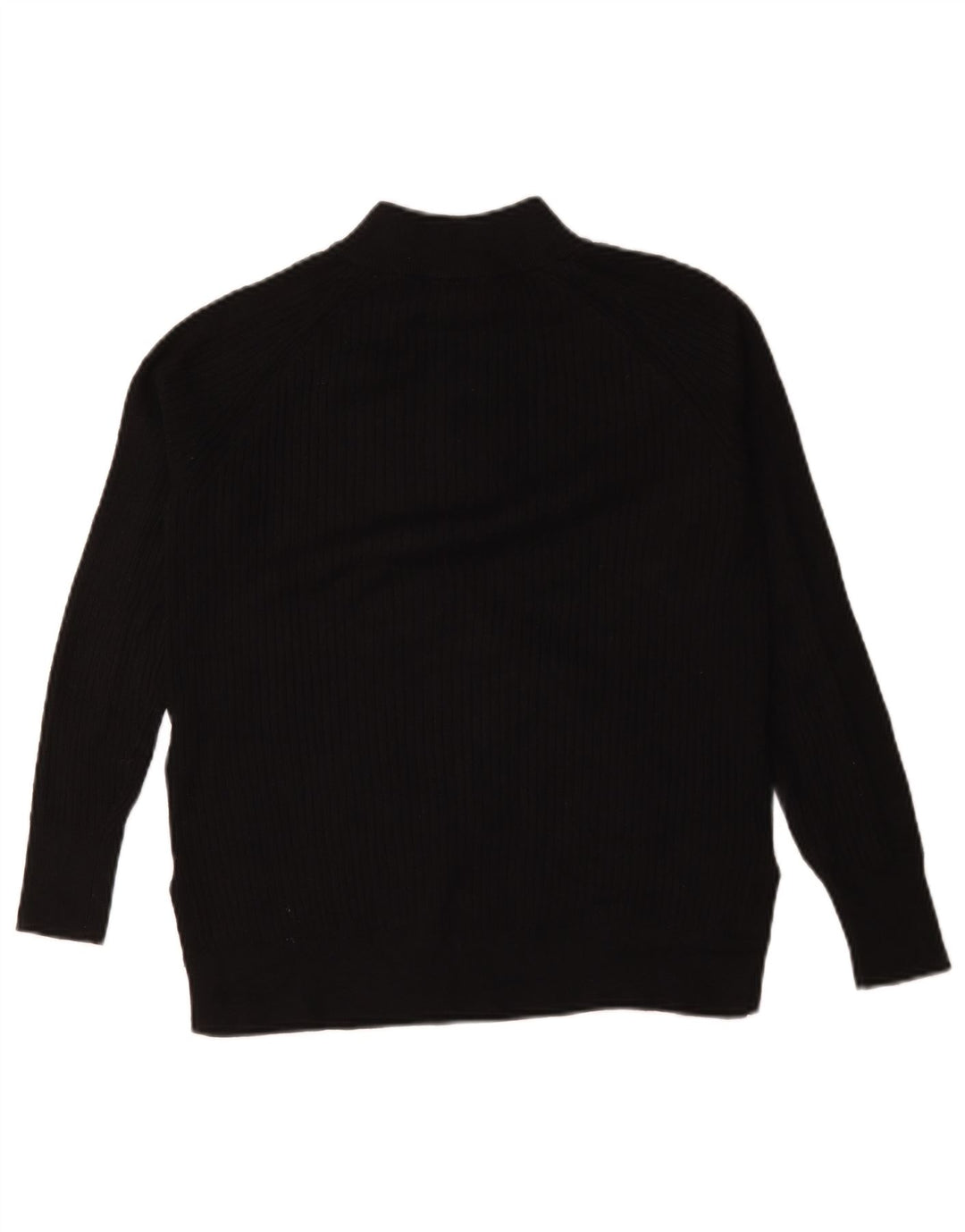 Marks & Spencer Womens Oversized Zip Neck Jumper Sweater UK 6 XS Black