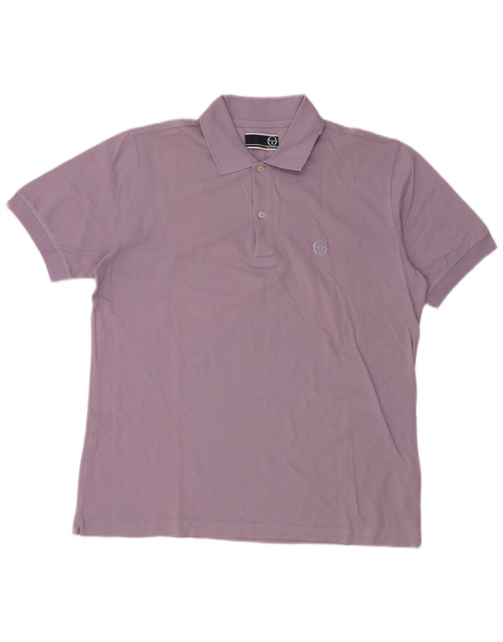 Sergio Tacchini Herre poloshirt IT 48 Medium Lilla Bomuld