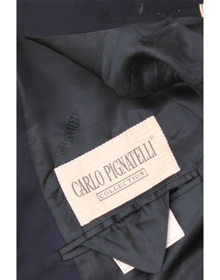 Giacca Blazer da Uomo a 2 Bottoni Carlo Pignatelli IT 58 4XL Lana Blu Navy