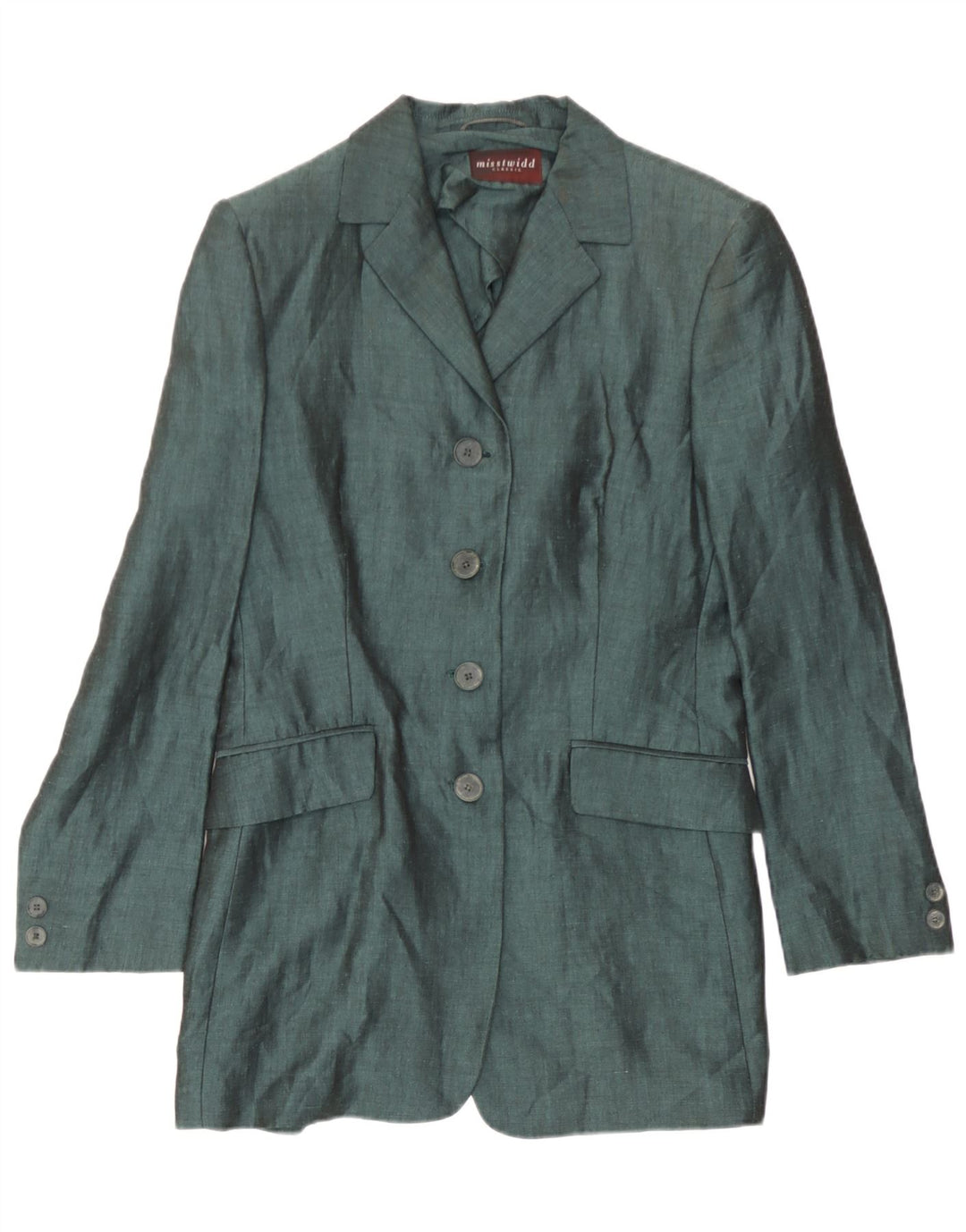 Misstwidd Damen Blazer Jacke IT 44 Mittelgrünes Leinen