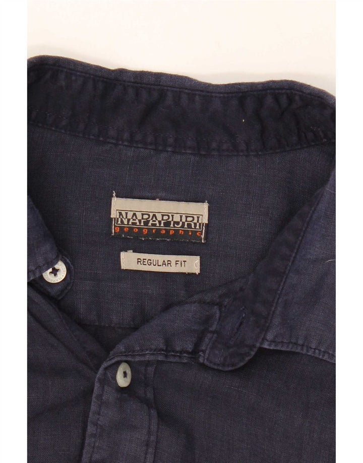 Napapijri Mens Short Sleeve Regular Fit Shirt Medium Navy Blue