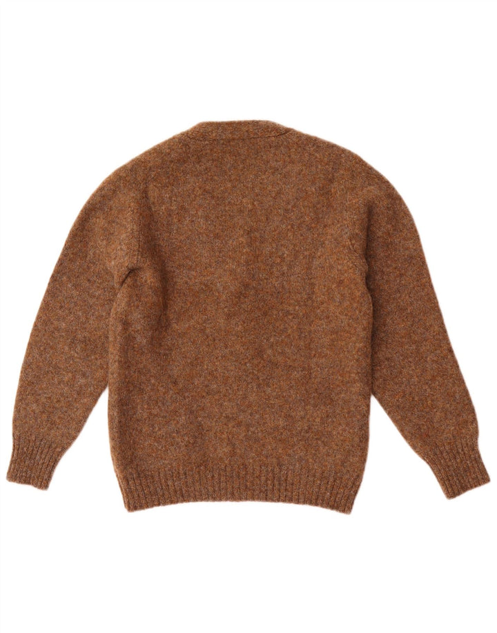 Vintage Womens Cardigan Sweater UK 12 Medium Brown Flecked Wool