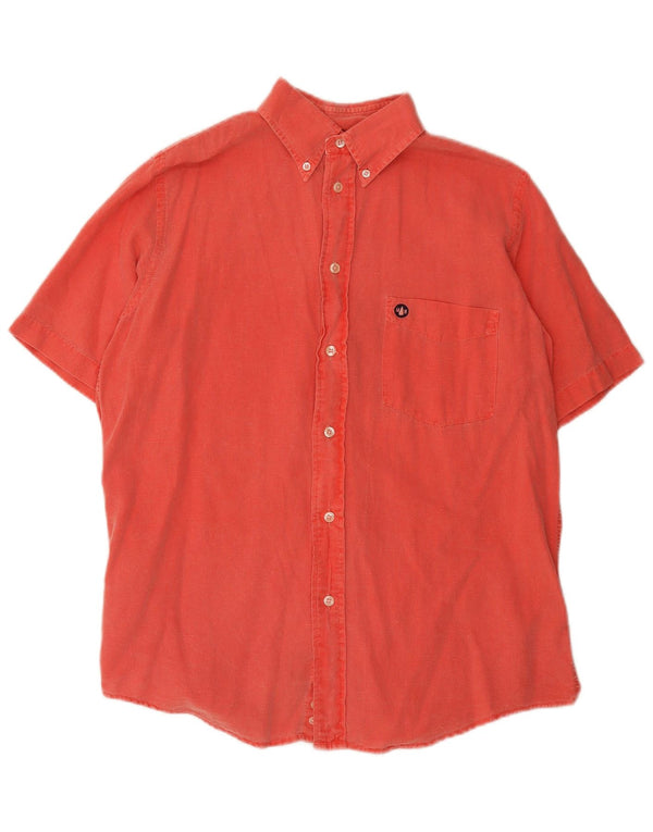 Murphy & Nye Mens Short Sleeve Shirt Medium Red Cotton