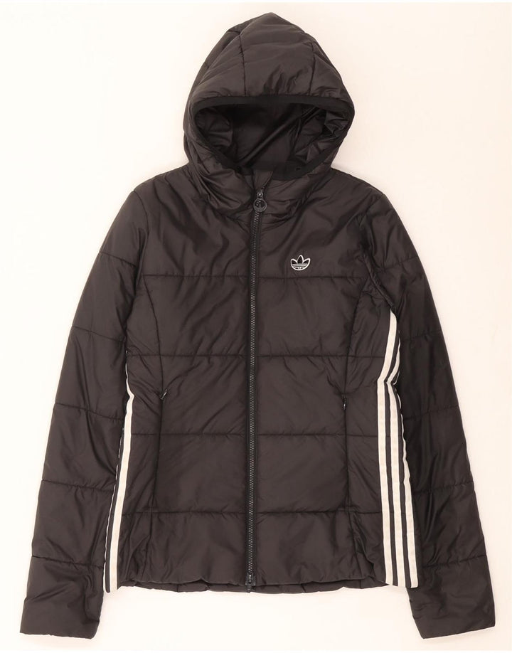 Γυναικείο μπουφάν με κουκούλα Adidas UK 10 Small Black Polyester