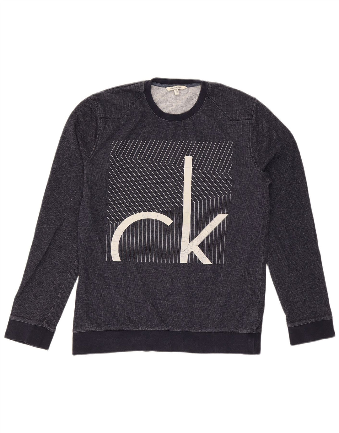 Calvin Klein Jeans Felpa grafica da uomo Maglione medio blu navy