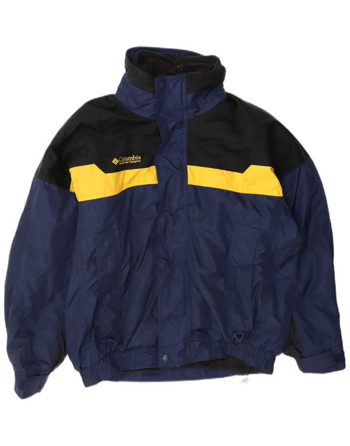 Columbia Mens Bugaboo Graphic Ski Jacket UK 38 Medium Navy Blue Colourblock
