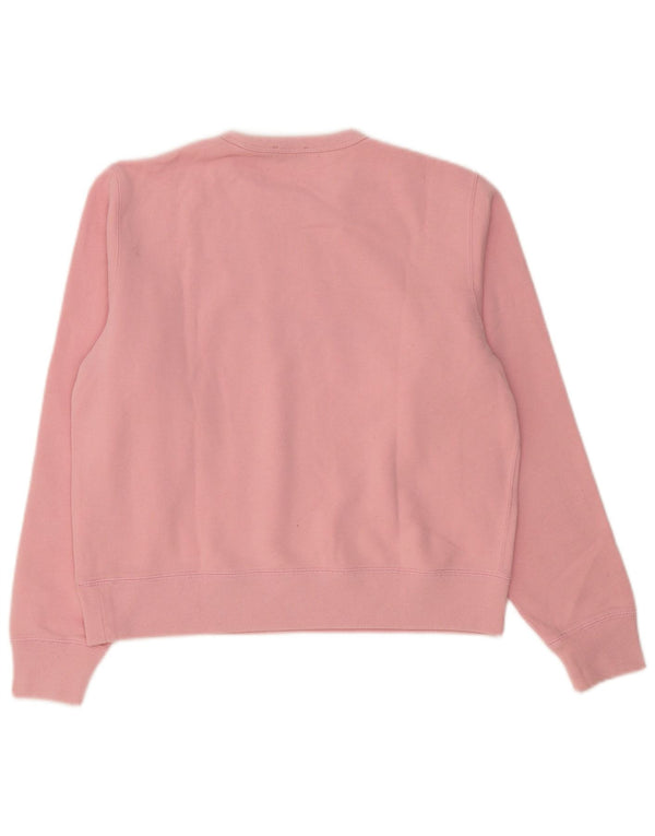 Γυναικείο γραφικό φούτερ Polo Ralph Lauren Jumper UK 16 μεγάλο ροζ βαμβακερό