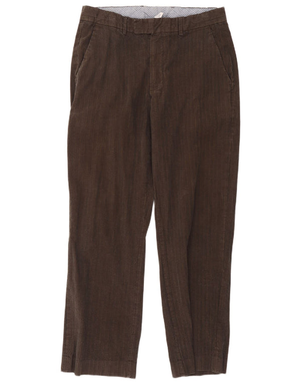 Gap Mens Straight Chino Trousers W34 L32 Brown Pinstripe Cotton