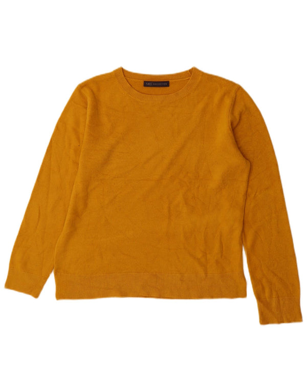 Marks & Spencer Dame Boat Neck Jumper Sweater UK 10 Small Yellow Acryl