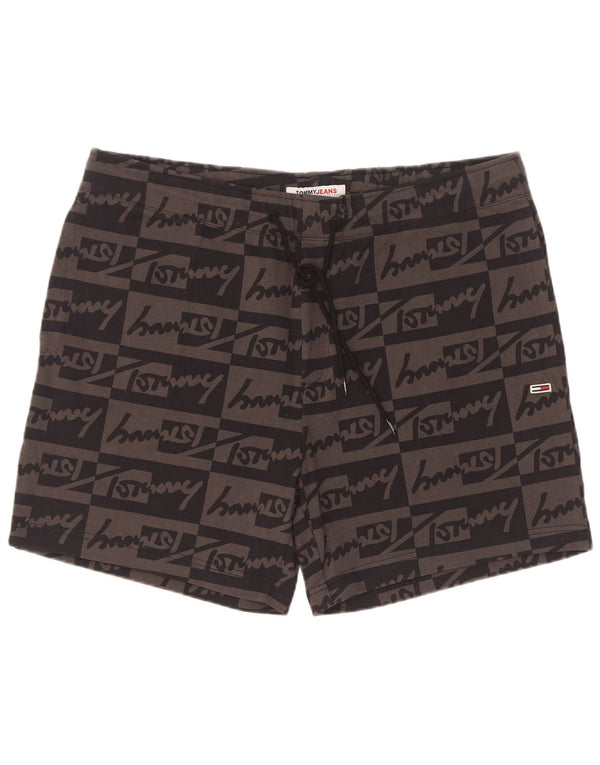 Tommy Hilfiger Mens Graphic Sport Shorts Large Grey Cotton