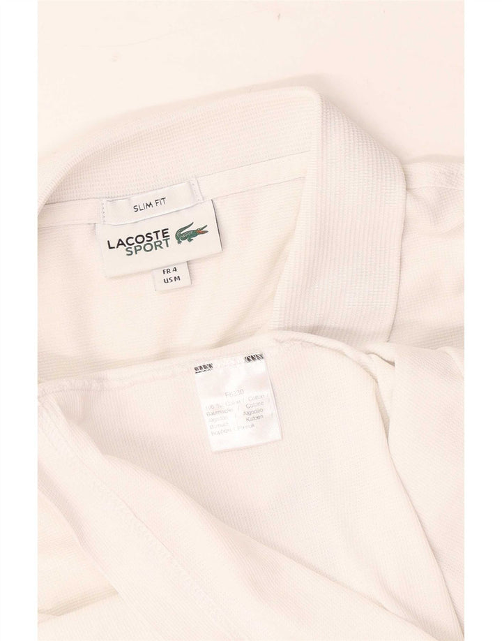 Lacoste Mens Slim Fit Polo Shirt Size 4 Medium White Cotton