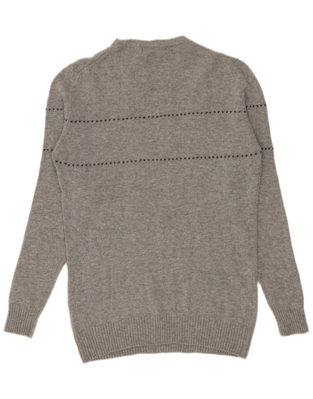 Liu Jo Mens Crew Neck Jumper Sweater Large Grey Striped Wool