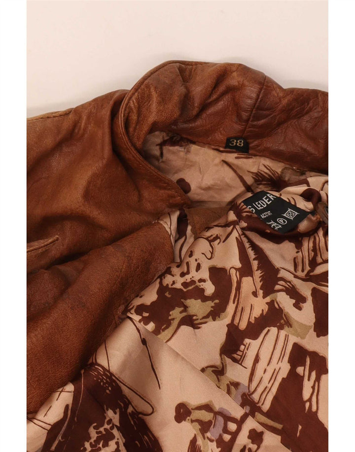 Chaqueta de cuero vintage para mujer EU 38 Beige medio