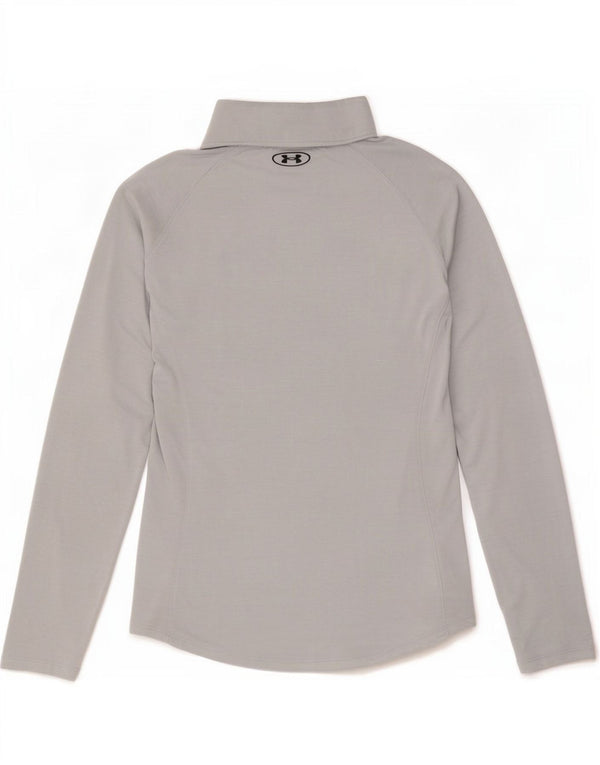 Under Armour Mens Heat Gear Loose Fit Zip Neck Top Long Sleeve Small Grey