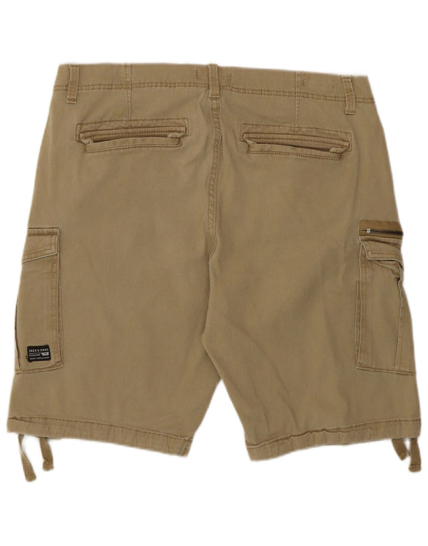 Shorts cargo masculino Jack & Jones Comfort Fit grande W34 algodão cáqui