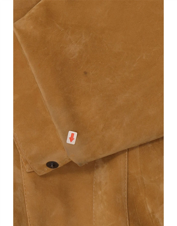Vintage Mens Suede Bomber Jacket UK 40 Large Beige