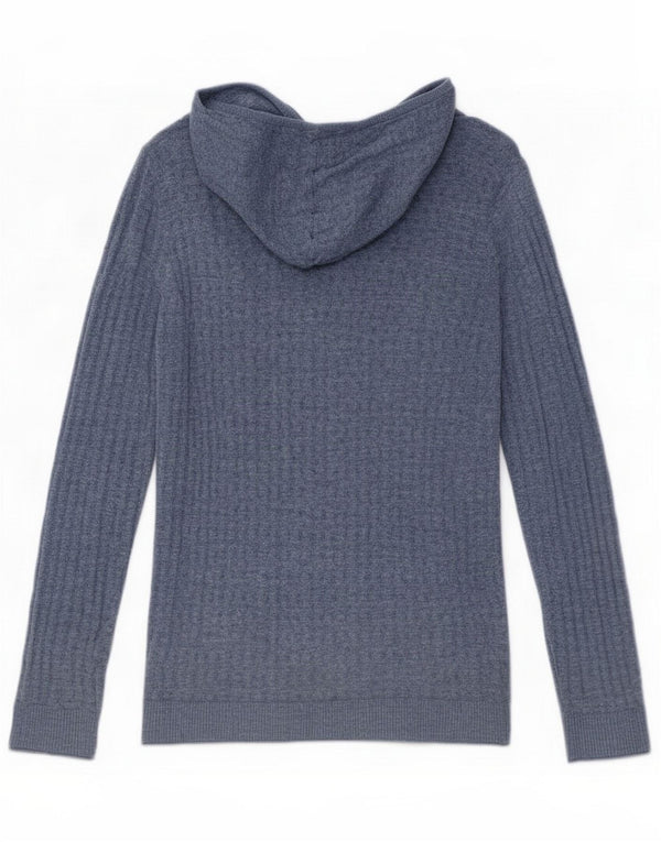 Fat Face Womens Hooded Cardigan Sweater UK 14 Large Navy Blue Cotton
