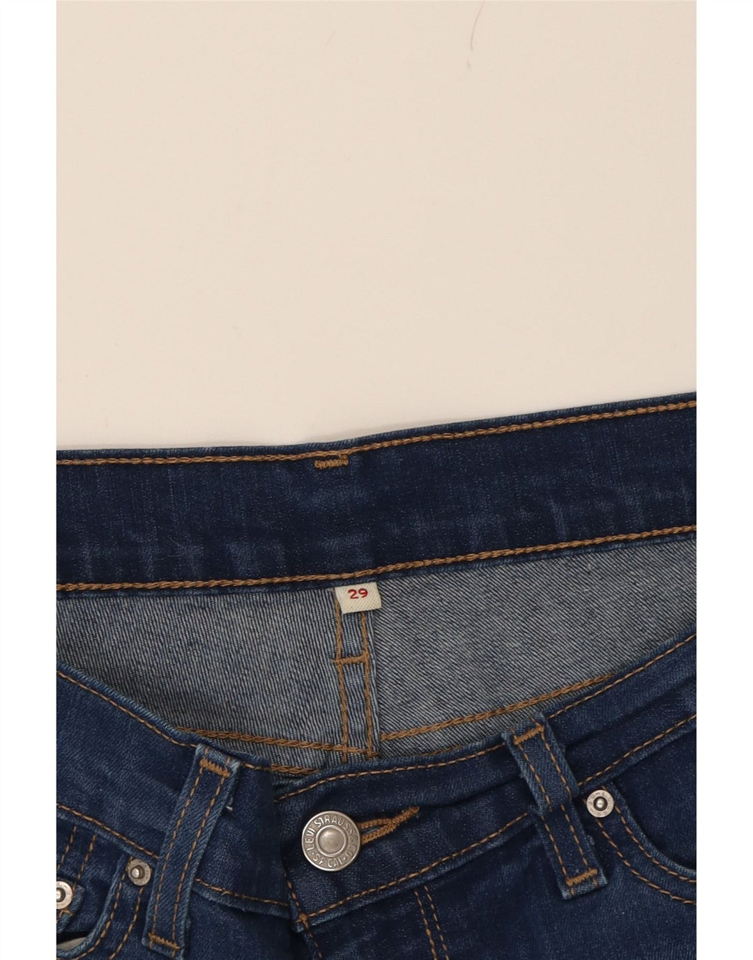 LEVI'S Womens Denim Shorts W29 Medium  Navy Blue Cotton Vintage Levi's and Second-Hand Levi's from Messina Hembry 