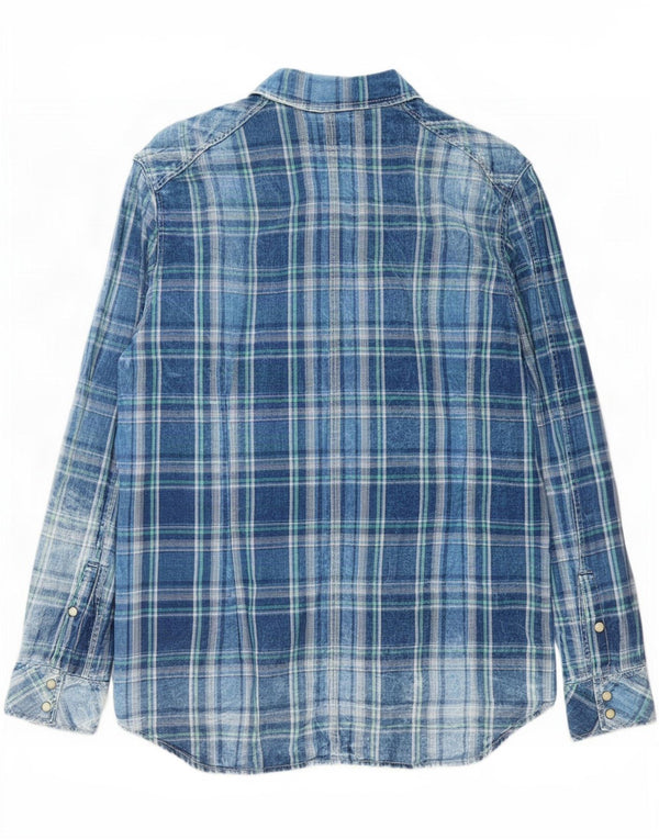 G-Star Mens Flannel Shirt Large Blue Check Cotton