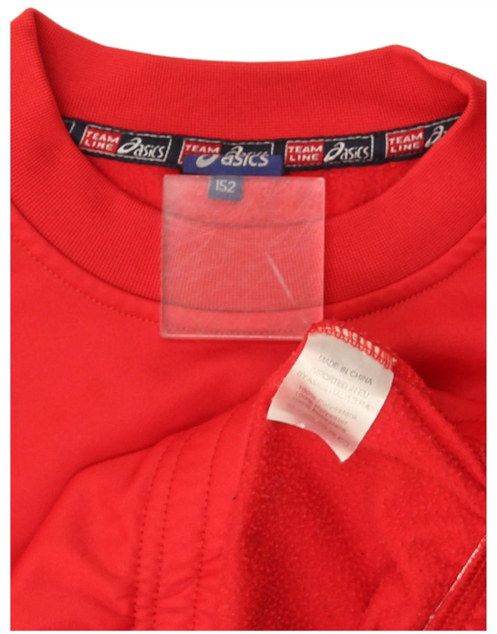 Asics Boys Graphic Sweatshirt Jumper 11-12 Years Red Polyester