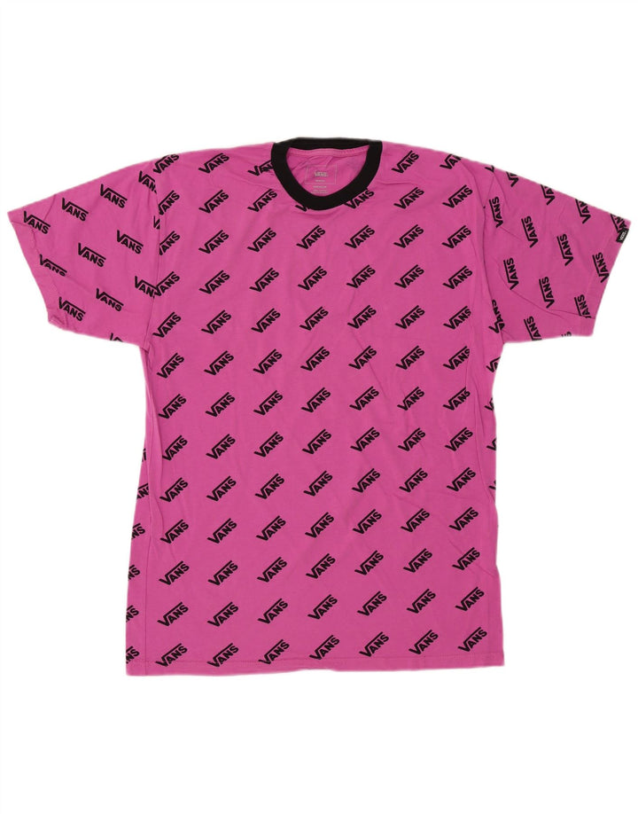 Vans Herren Premium Grafik-T-Shirt-Oberteil aus mittelrosa Baumwolle