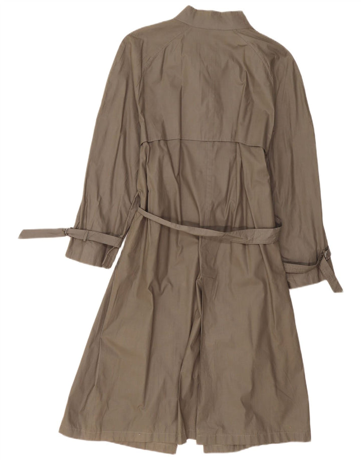 VINTAGE Womens Trench Coat UK 14 Medium Grey