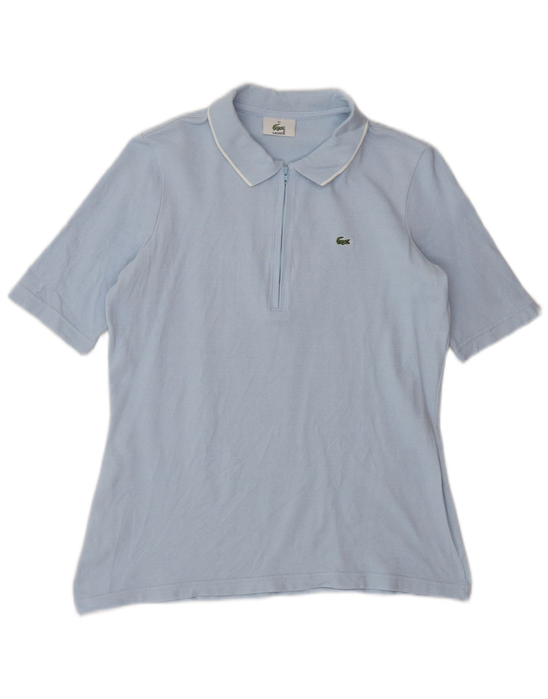 Lacoste Dame Polo Shirt Størrelse 42 Stor Blå Bomuld