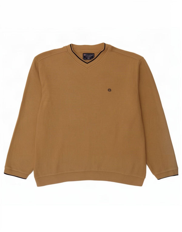Champion Jersey con cuello en V para hombre XL Algodón beige