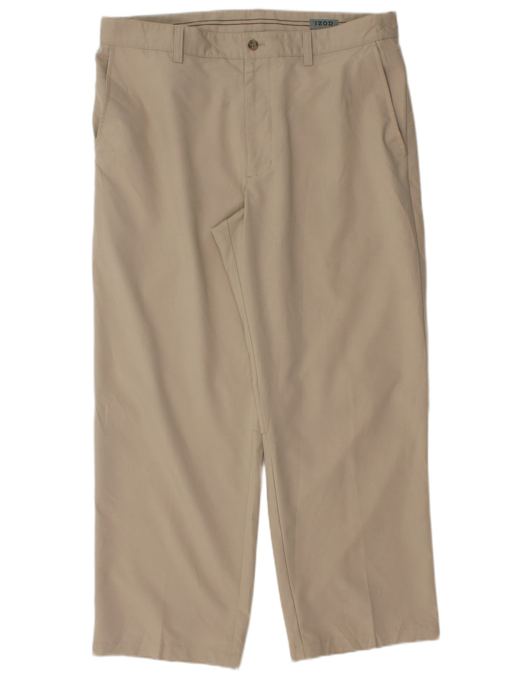 Izod Mens Straight Chino Trousers W36 L28 Beige Polyester
