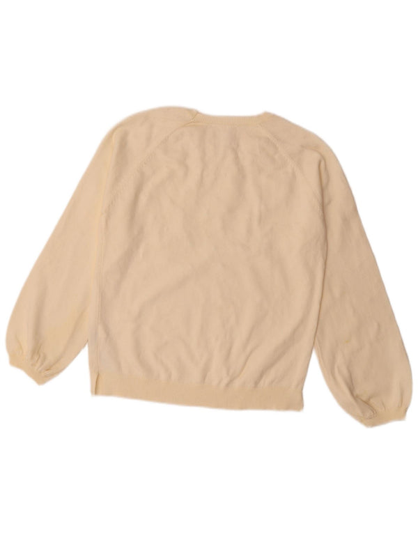 Maglione Zara per ragazze con scollo a barca 11-12 anni in cotone maculato bianco sporco