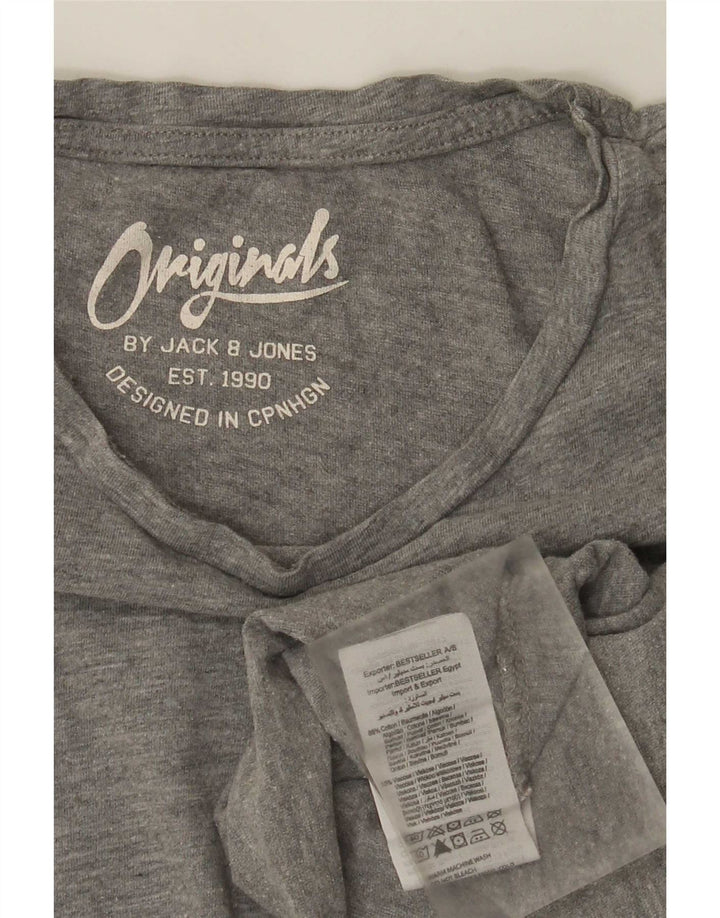 Jack & Jones Mens T-Shirt Top Medium Grey Cotton