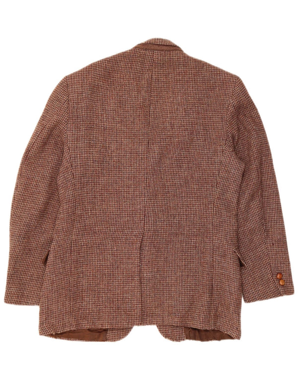 Harris Tweed Herre 2-knaps blazerjakke UK 36 Small Brown Houndstooth