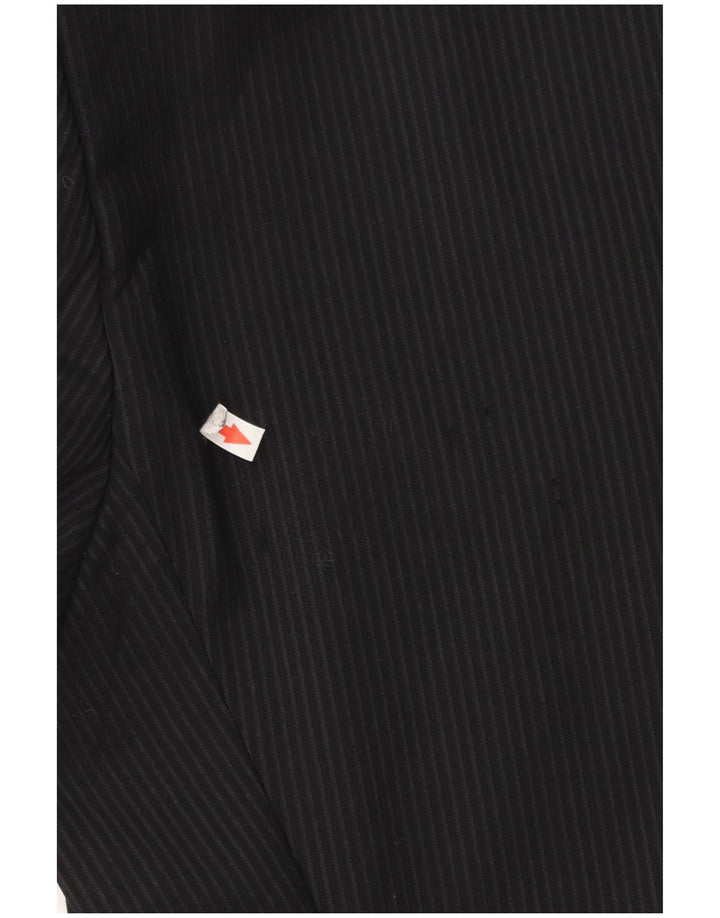 Hugo Boss Mens 2 Button Blazer Jacket EU 54 2XL Black Pinstripe Virgin Wool
