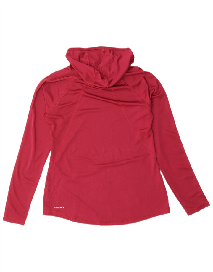 Maglia Reebok da uomo con cappuccio a maniche lunghe in poliestere bordeaux medio