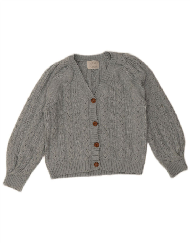 Zara Girls Cardigan Sweater 11-12 Years Blue Polyester