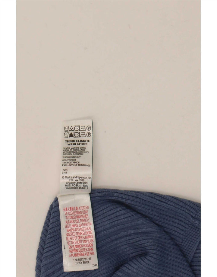 Marks & Spencer Damen-Pullover mit Rundhalsausschnitt, UK 12, mittelblaue Viskose