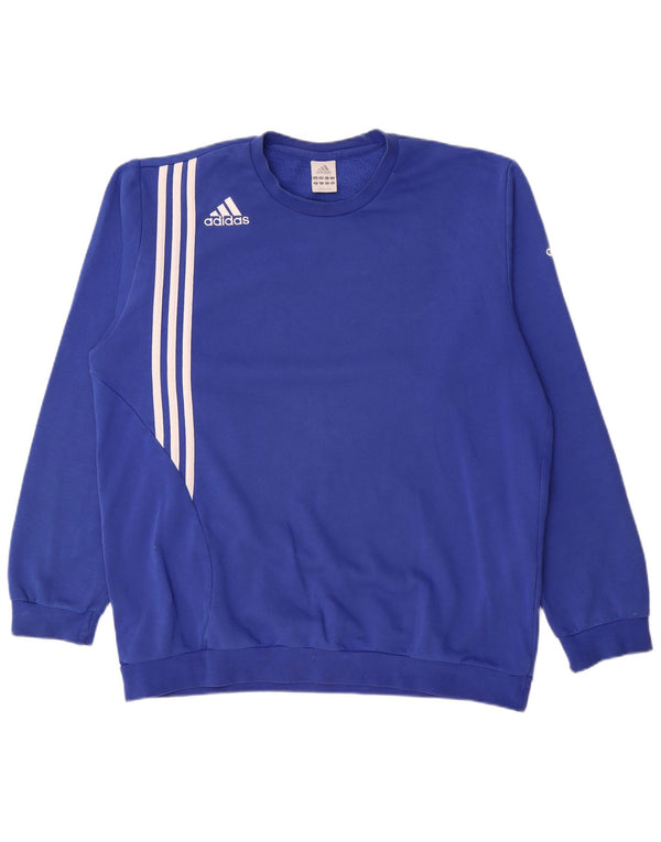 Adidas Mens Sweatshirt Jumper UK 46/48 XL Blue Cotton
