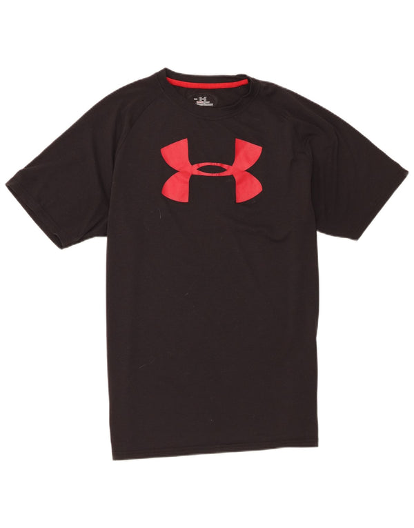 T-shirt grafica da uomo Under Armour Heat Gear Top in poliestere nero medio